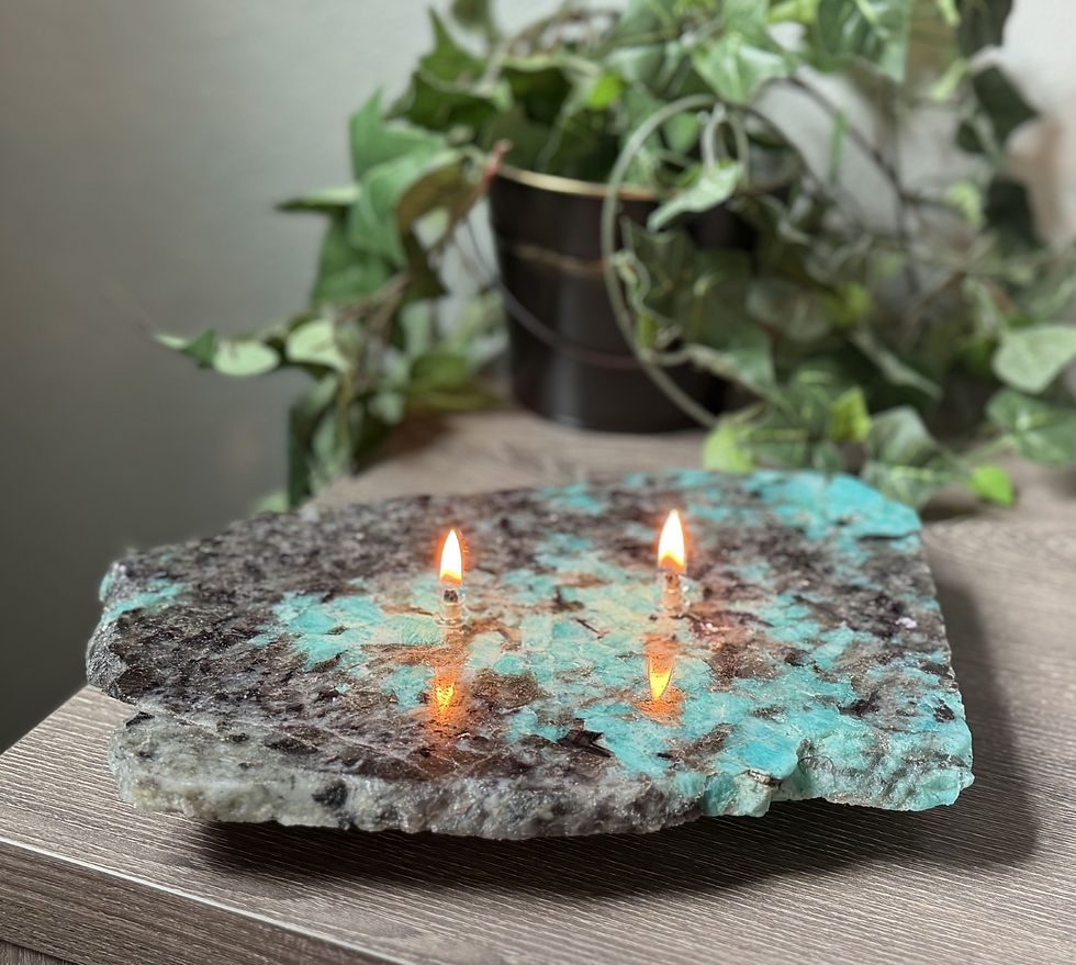 Thumbnail: Amazonite Stone Double-Wick Oil Candle