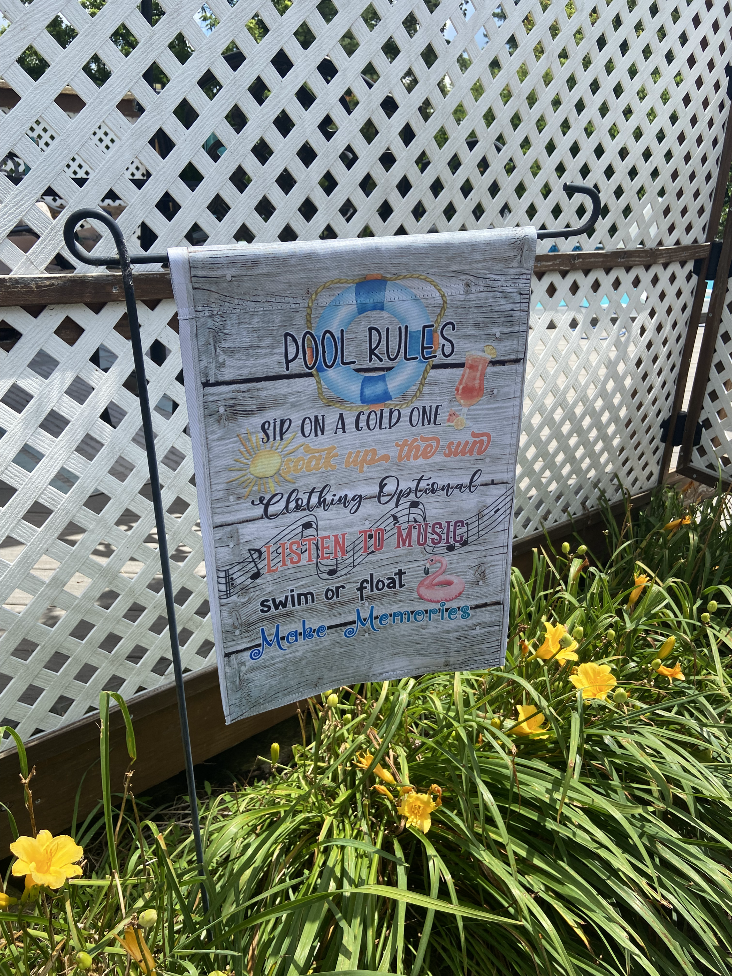 POOL RULES - GARDEN FLAG
