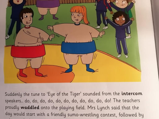 2nd class Art challenge - teachers as sumo wrestlers