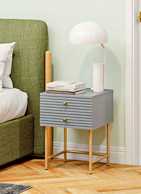 Bedside cabinet with gold legs for bedroom