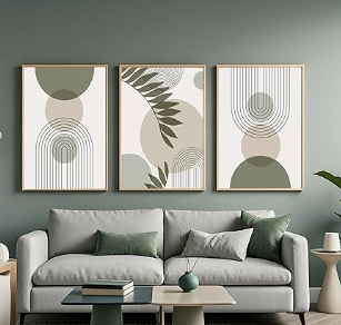 Sage Green Prints Set of 3 - Boho Pictures