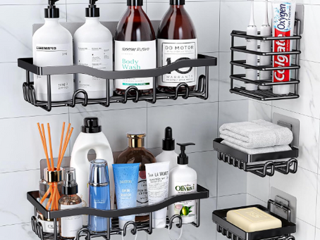 small bathroom ideas with storage solutions including shelves, cabinets, and organisers for a clean and organised space