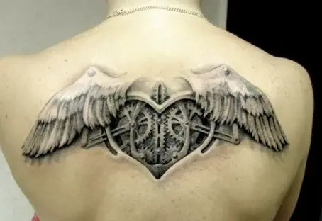 Metal wings tattoo