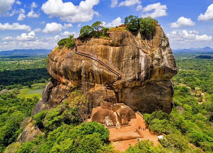 Wide angle view of ancient ruins in Anuradhapura