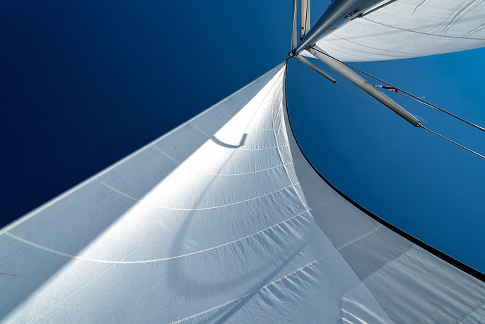 Sails during survey sea-trial