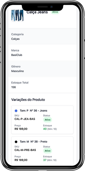 Tela de Cadastro de produtos no formato mobile do sistema EtiquetAi