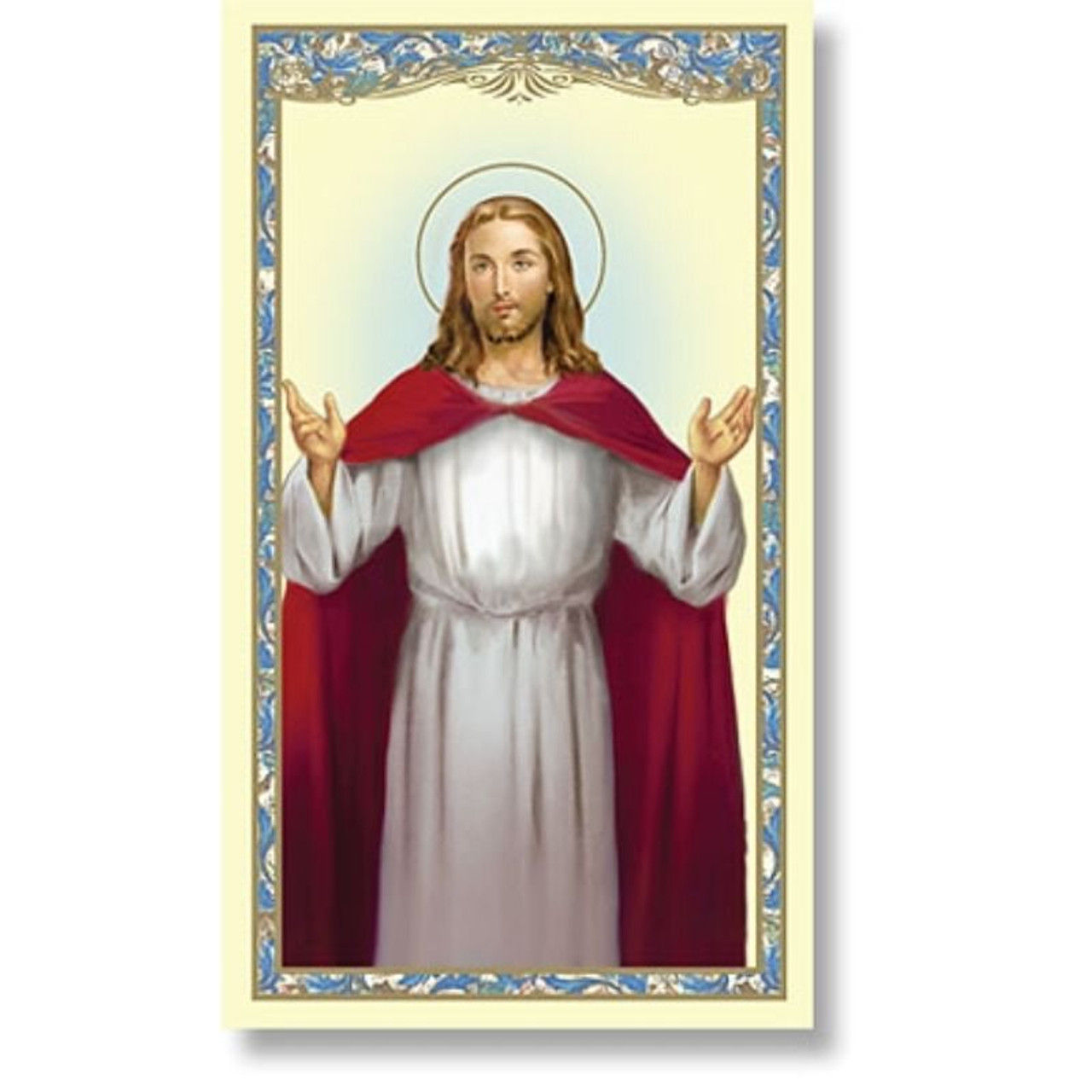 Blessing Christ Holy Card (Lord's Prayer)