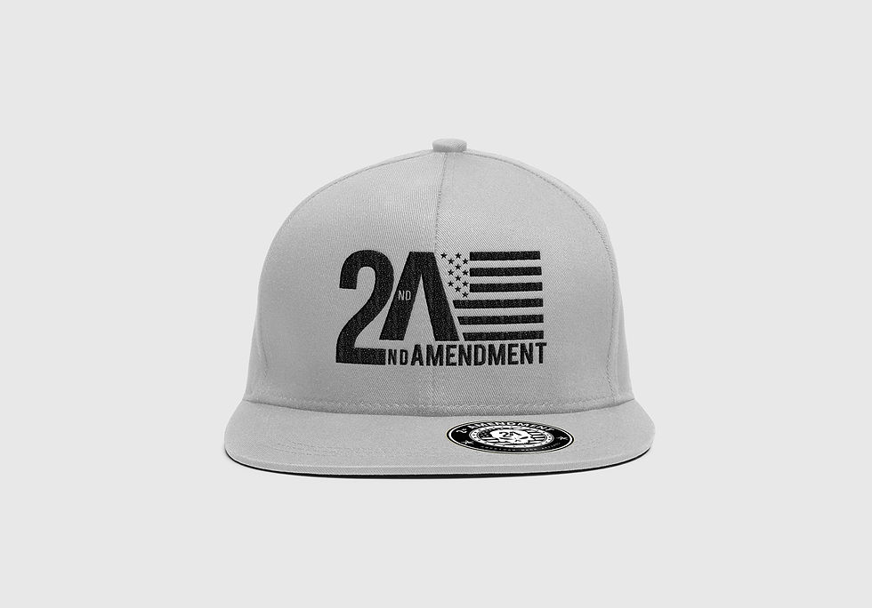 Thumbnail: 2A ( Second Amendment ) Flat Snapback Hat/Cap Heather Gray with Black Font