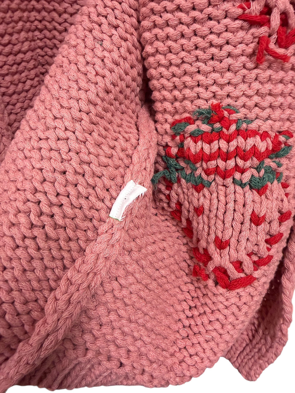 Thumbnail: Ex Next Strawberry Cardigan Chunky Pink RRP £48 Size S 8 10 Cotton Oversize 🍓