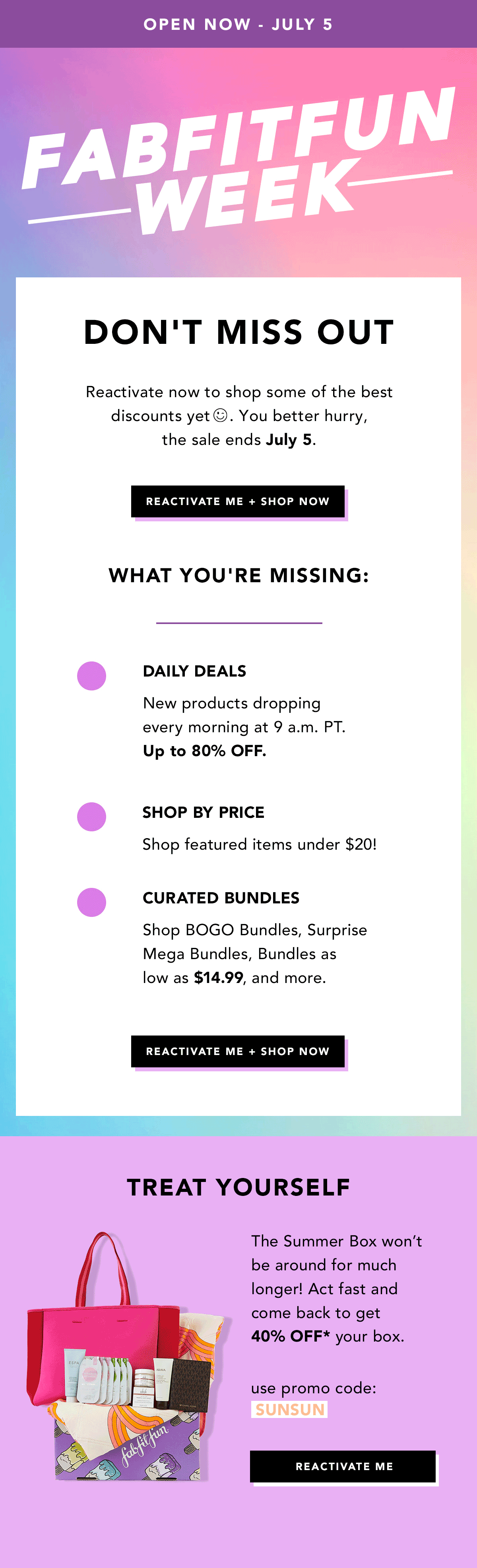 FabFitFun Email with GIF