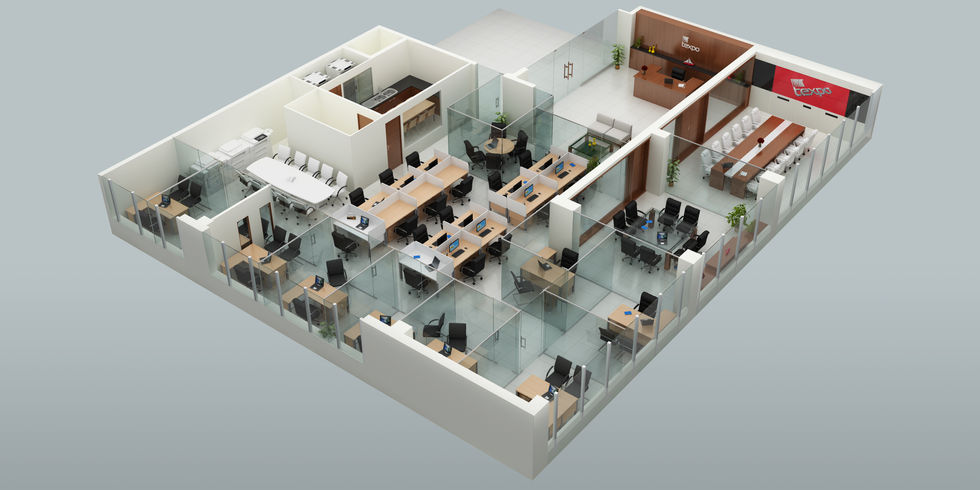 Faisal Bukhari - 152156779 Office Floor Plan 3D Top View_1