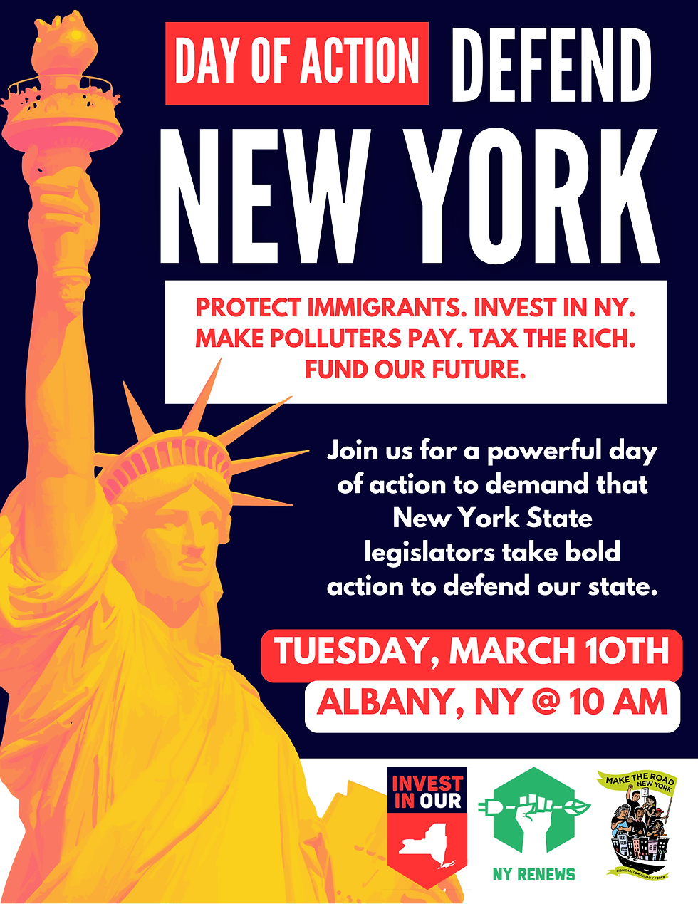 HOCHUL, DEFEND NEW YORK NOW! (MOBILIZATION TO ALBANY)