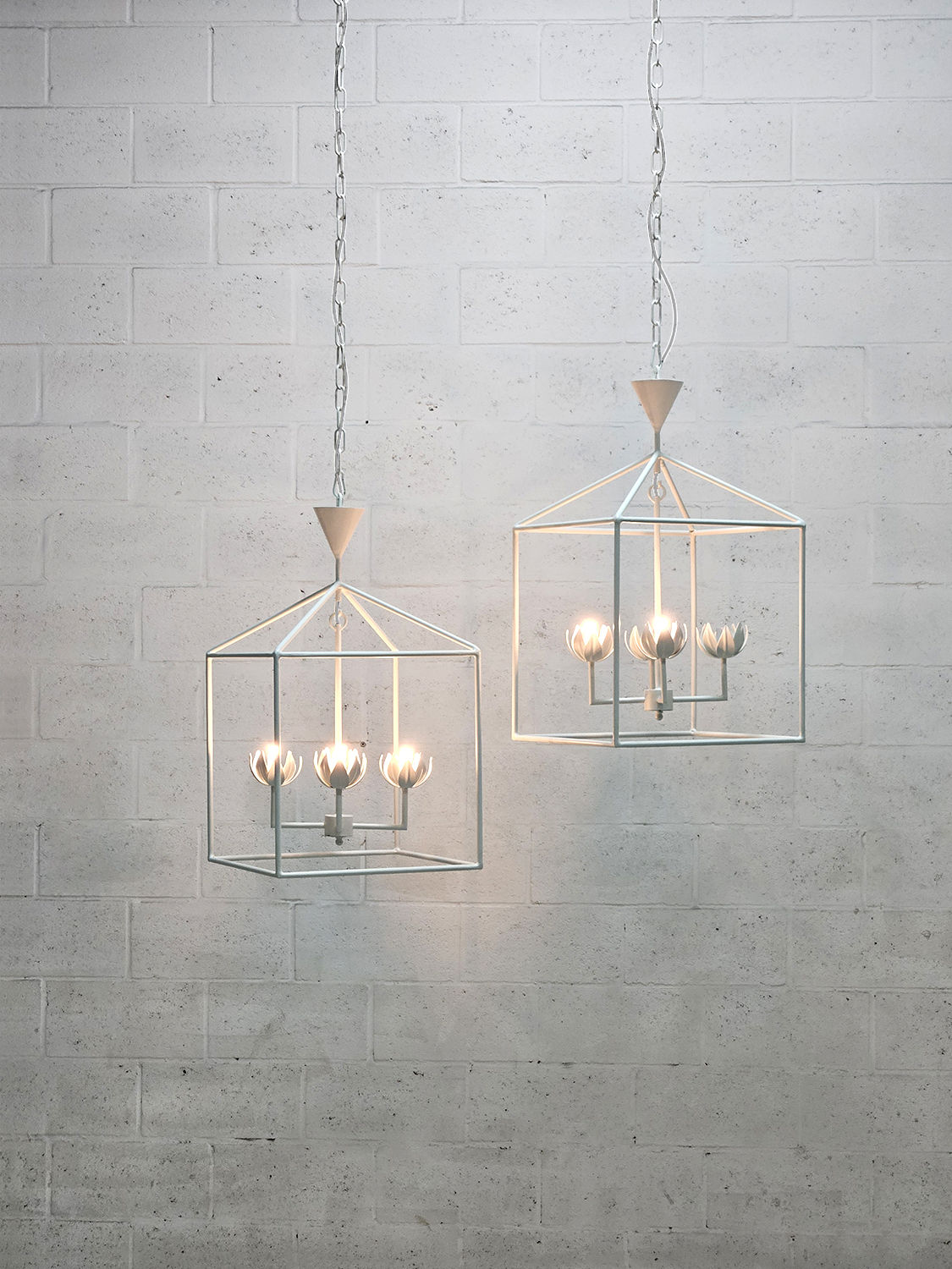 Farol de techo con flores