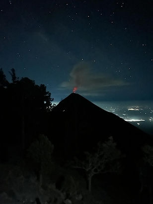 vulcano in the dark, a bit of red coming from it