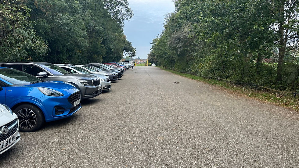 main car park for Whinfield park at Rugby