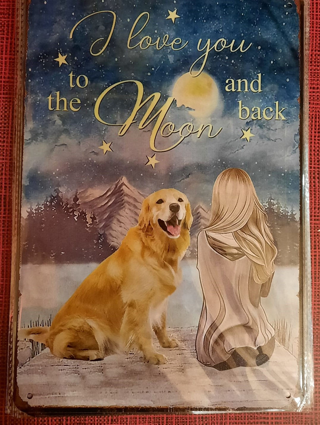 I Love you to the moon and back  Golden Retriever  KE002