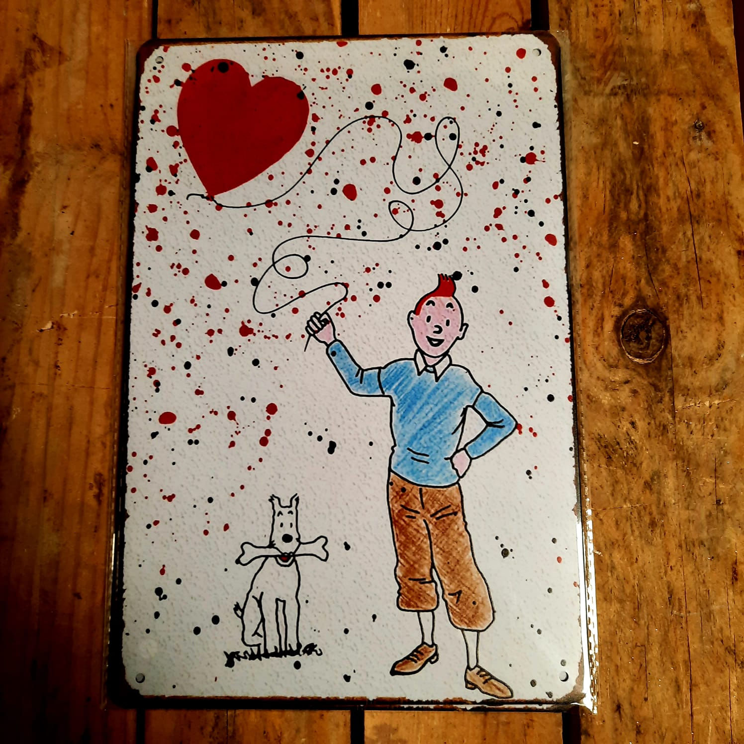 Kuifje met Bobby en hartje   K103