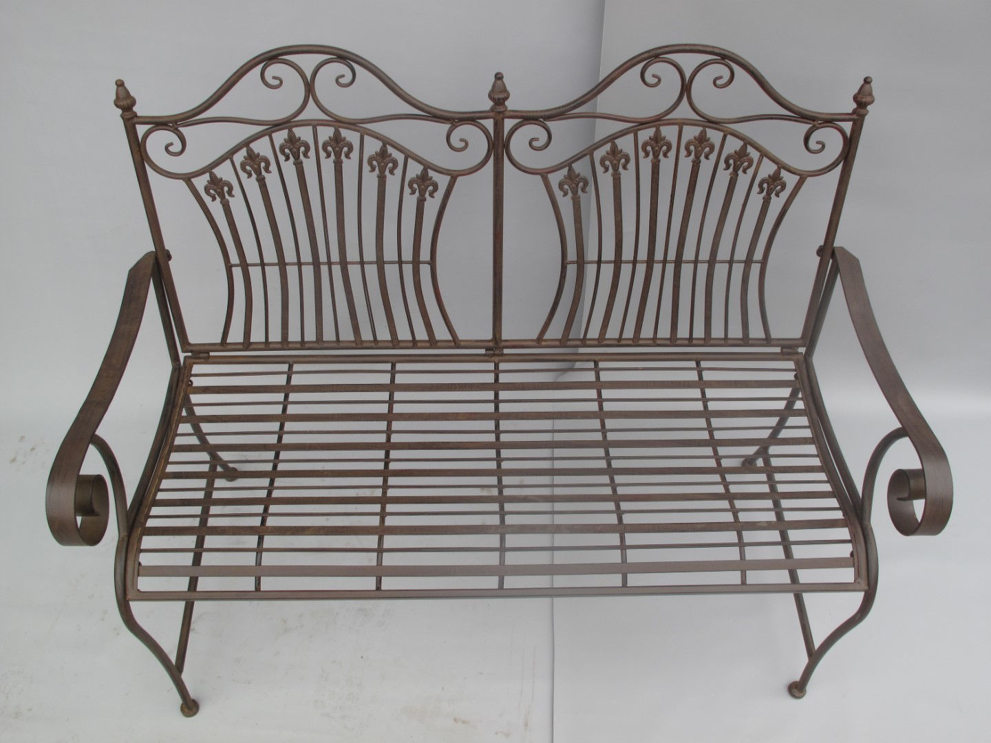 Bankje ijzer bruin rustiek  337.003RB