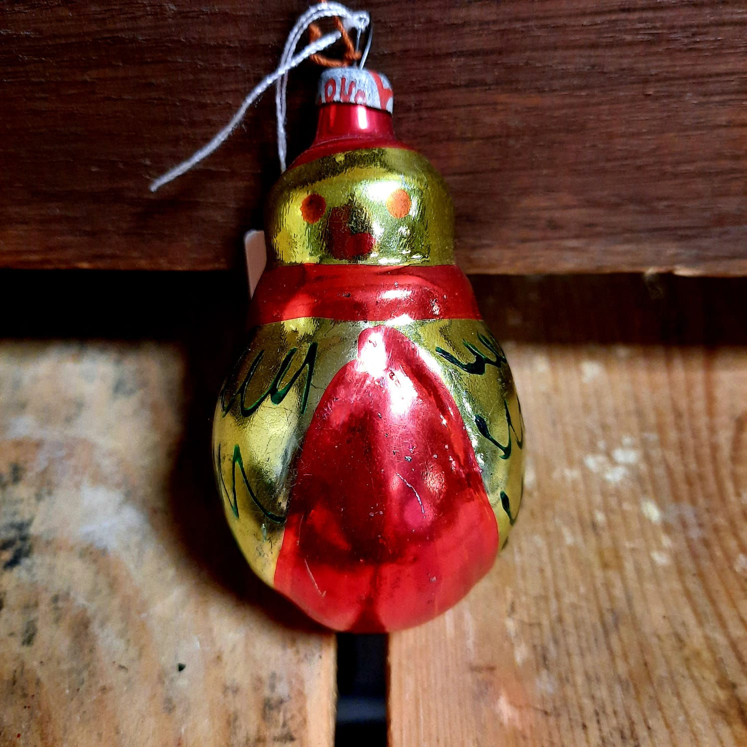 291 Oude kerstbal vogeltje