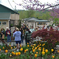 Visitors stroll the Garden of Art