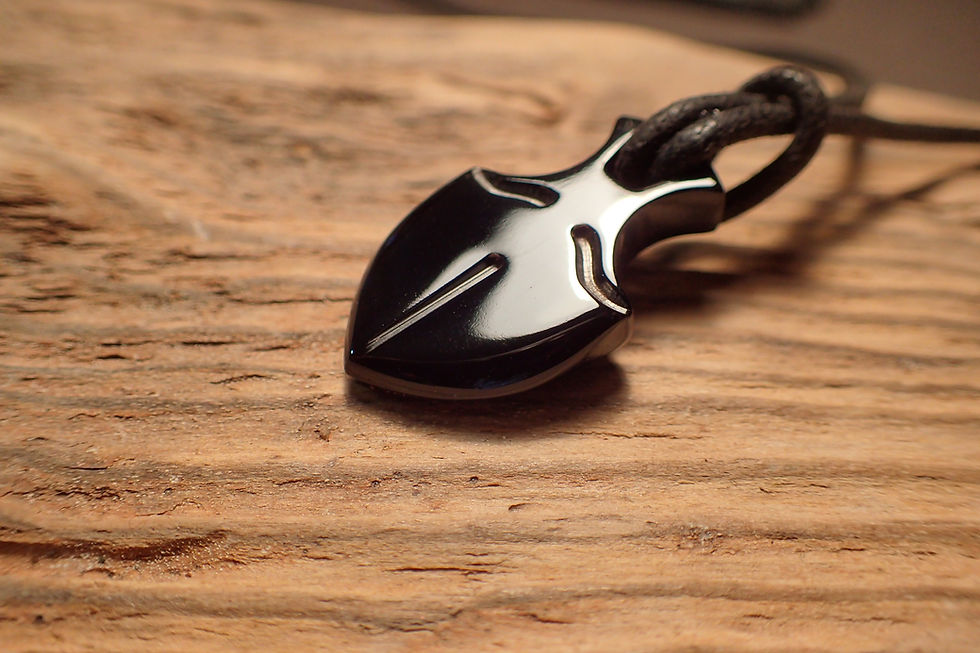 Mens Whitby Jet Arrowhead Pendant