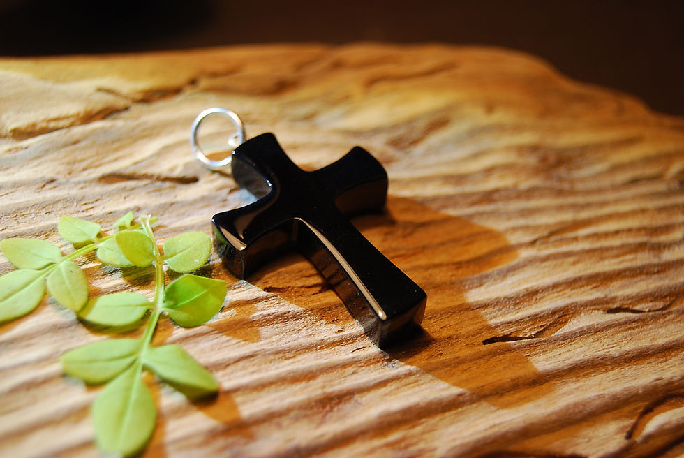 Thumbnail: Whitby Jet Cross Pendant