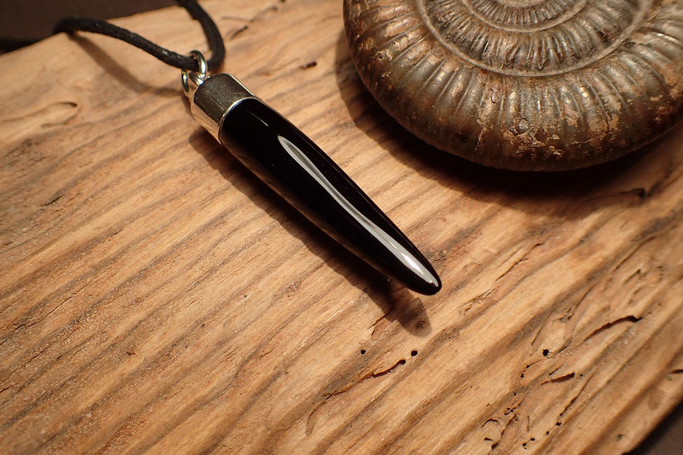 Thumbnail: Men's Whitby Jet Horn Pendant