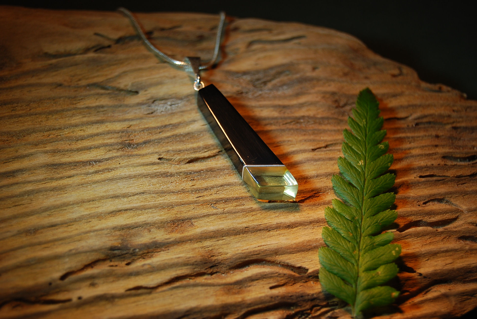 Whitby Jet and Amber Pendant