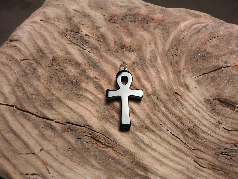 Thumbnail: Whitby Jet Ankh cross Pendant