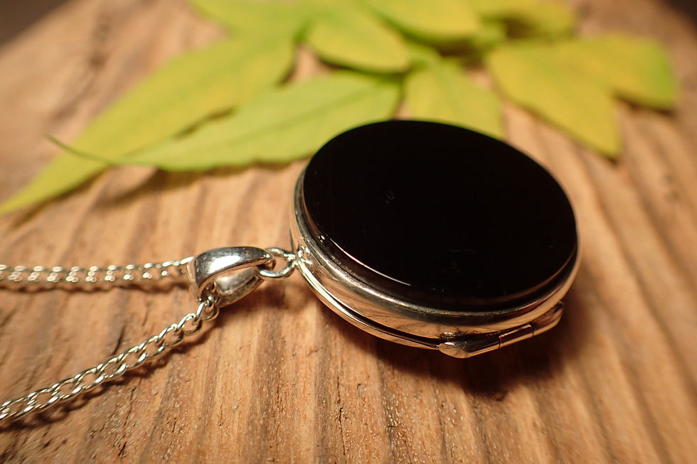 Thumbnail: Round Whitby Jet Locket