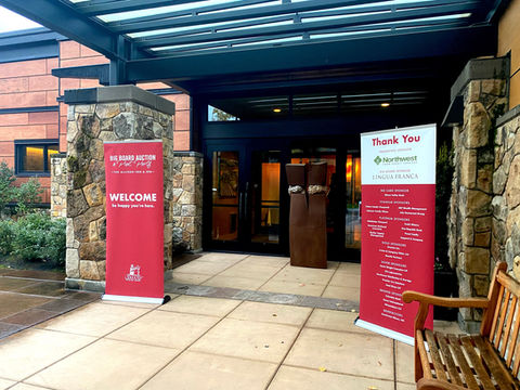 Banner Stands outside an event venue