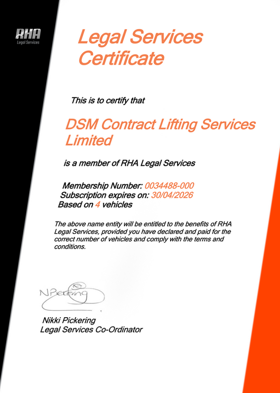 DSM Contract Lifting - RHA