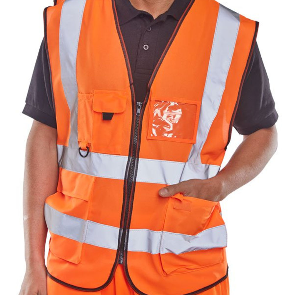 Beeswift Executive Hi-Vis Waistcoat Orange 6XL