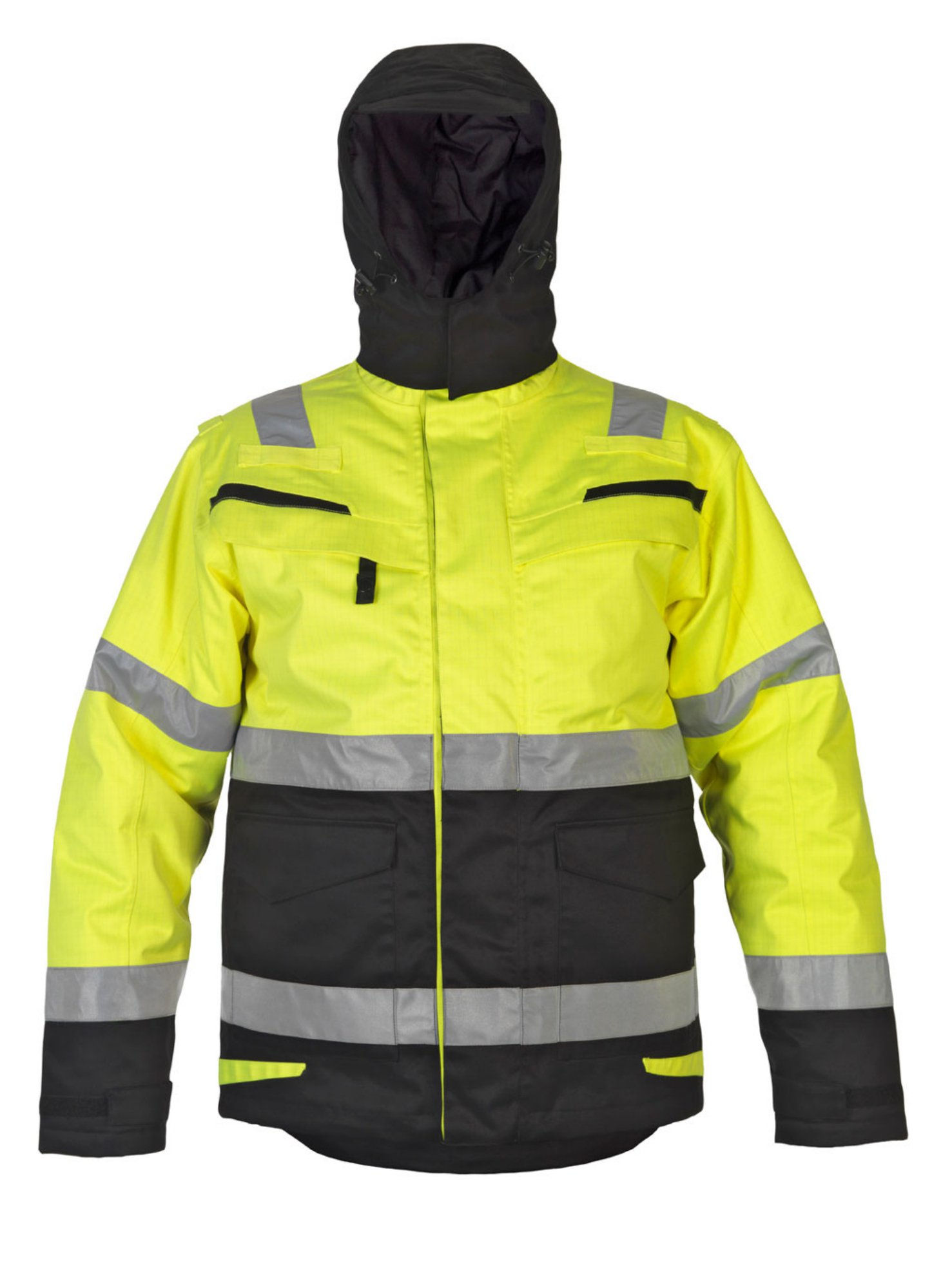 Hydrowear Matlock Multi Cvc Waterproof HiViz Fixed Lining Arc Parka SatYel/BK L