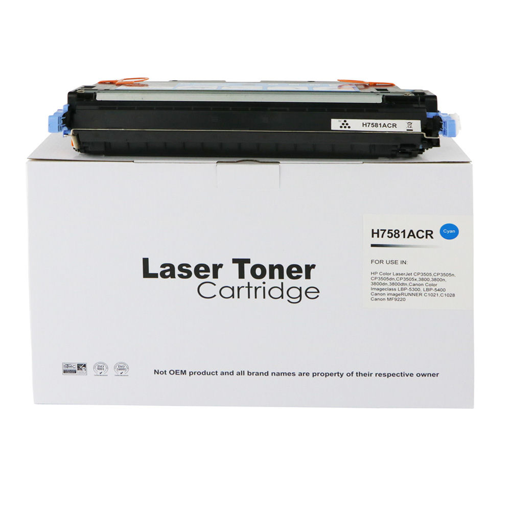 Remanufactured HP Q7581A Cyan Toner