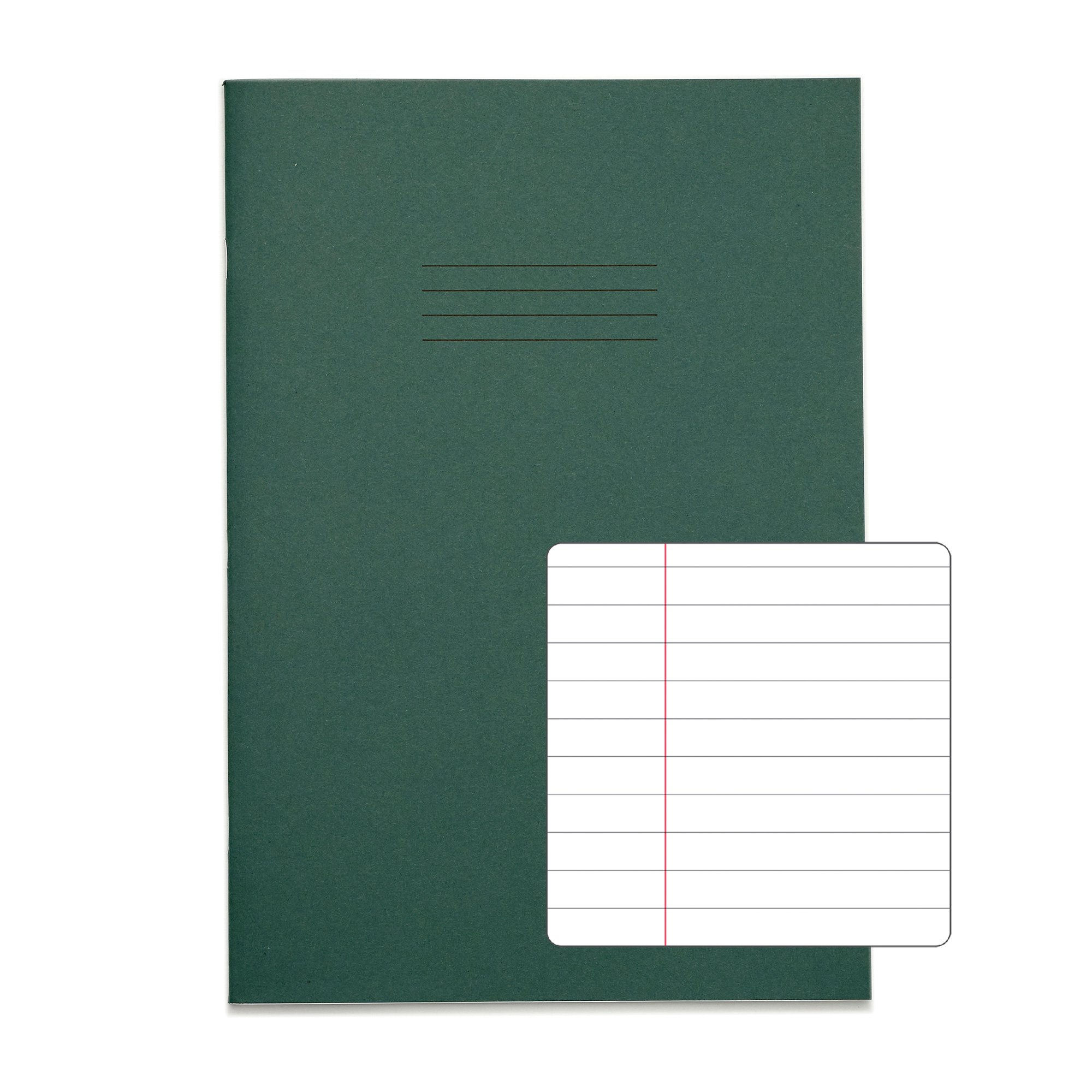 RHINO A4 Exercise Book 80 Page Dark Green F8M (x10)