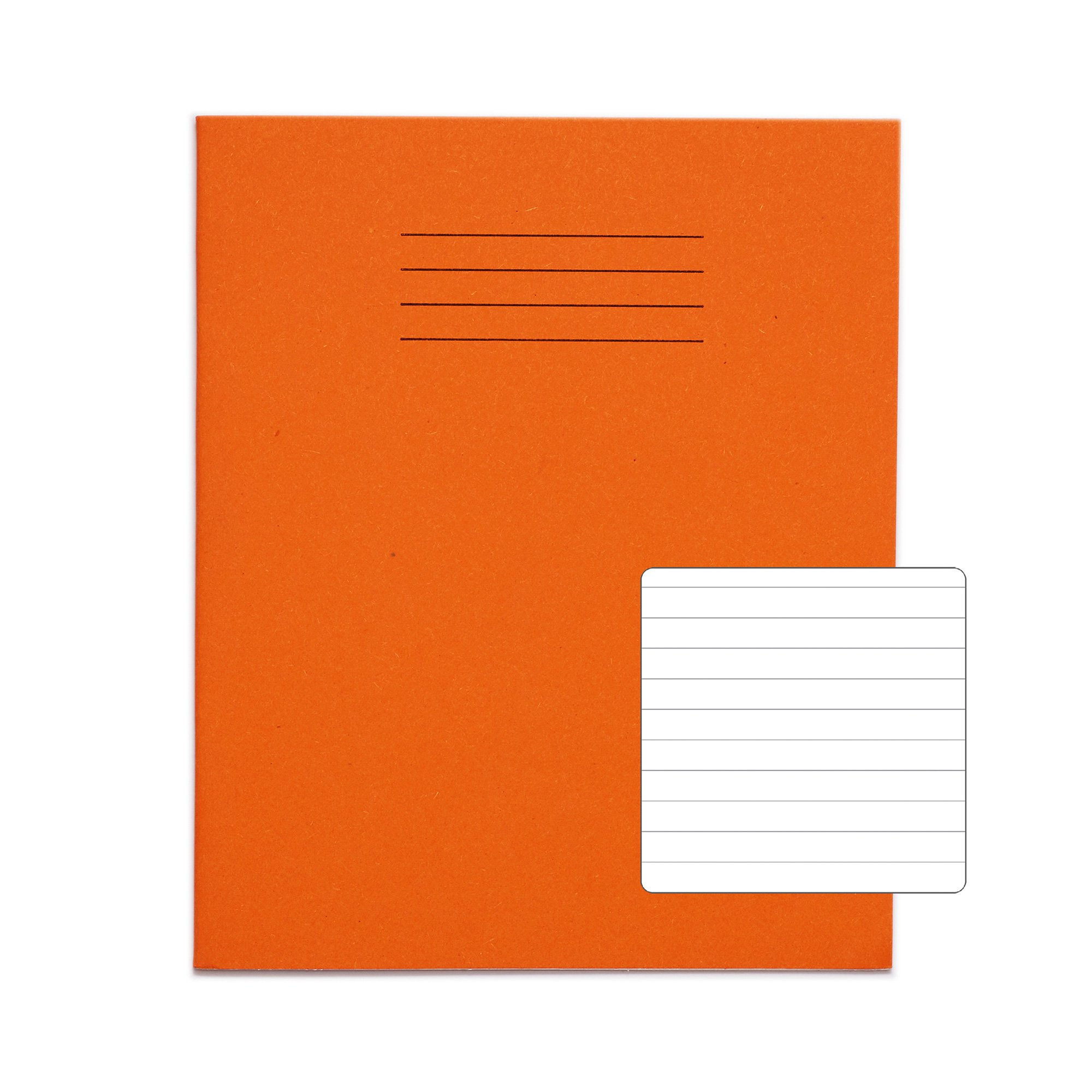 RHINO 8 x 6.5 Exercise Book 48 Page Orange F8 (x10)