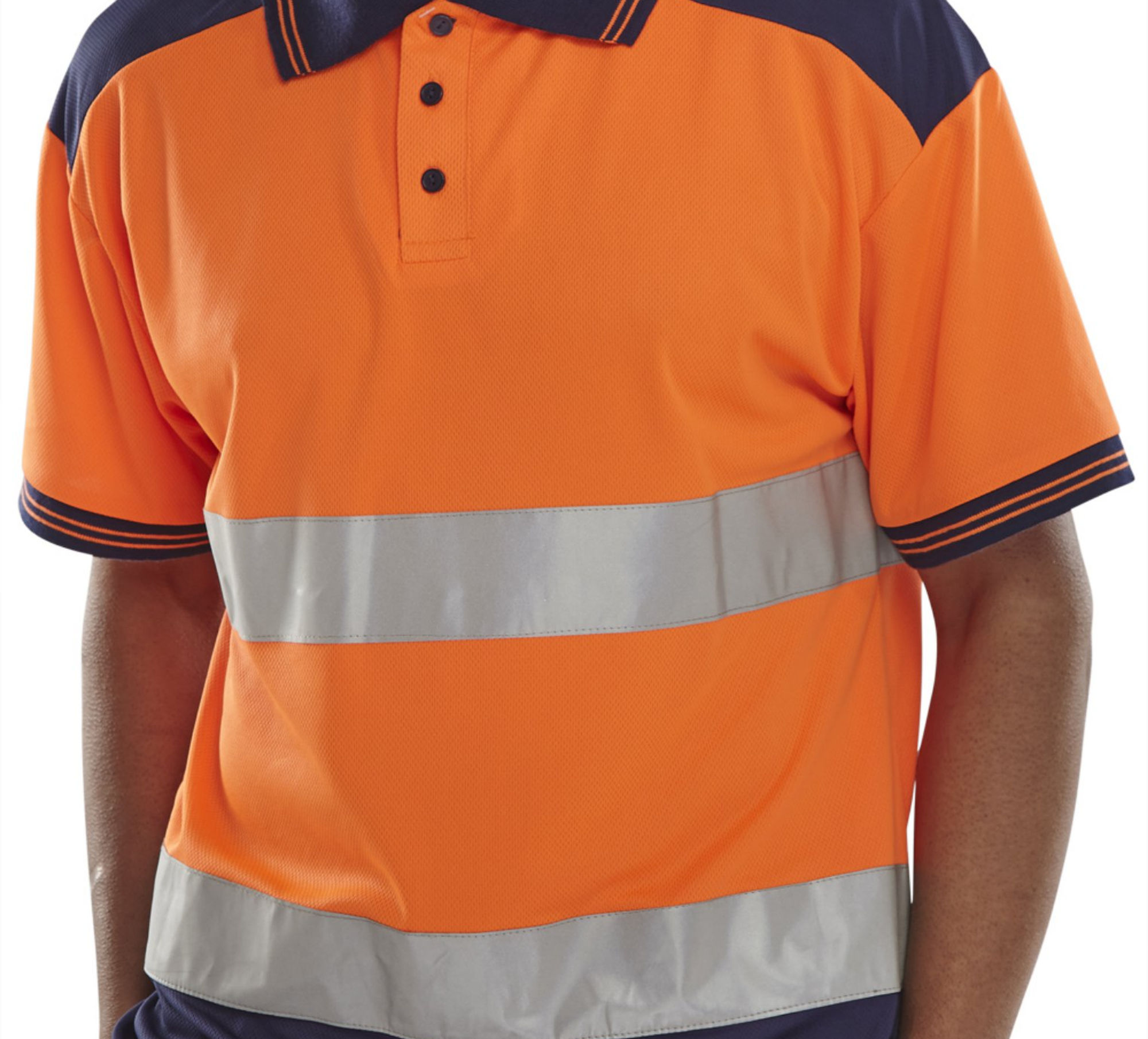 Beeswift Hi-Vis Polo Shirt Two Tone Orange/Navy 2XL