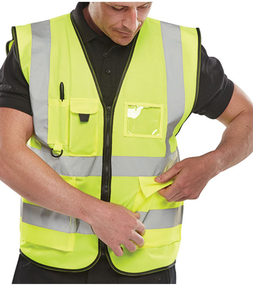 Beeswift Executive Hi-Vis Waistcoat Saturn Yellow M