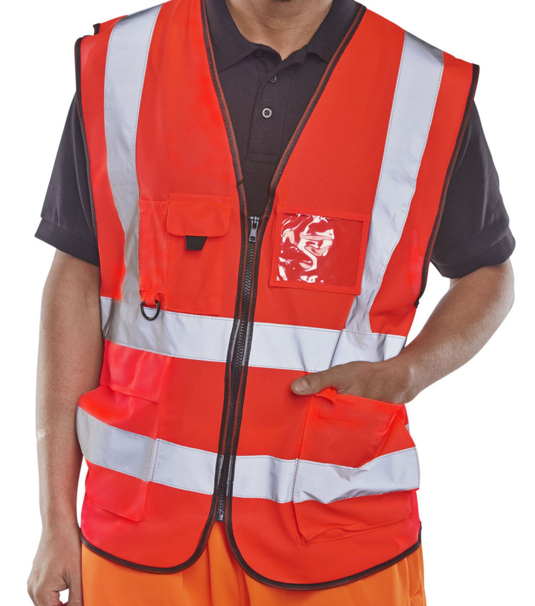 Beeswift Executive Hi-Vis Waistcoat Red 4XL