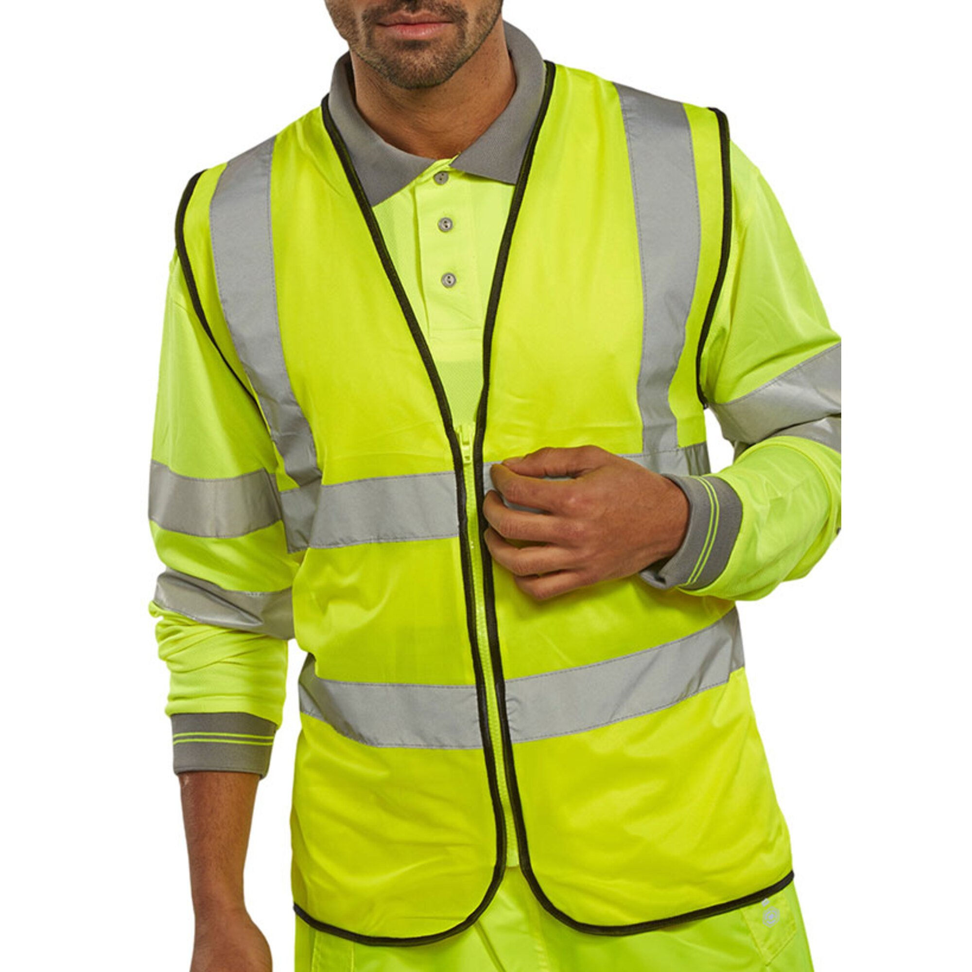Beeswift Hi-Vis Waistcoat Zip Fastened Saturn Yellow M