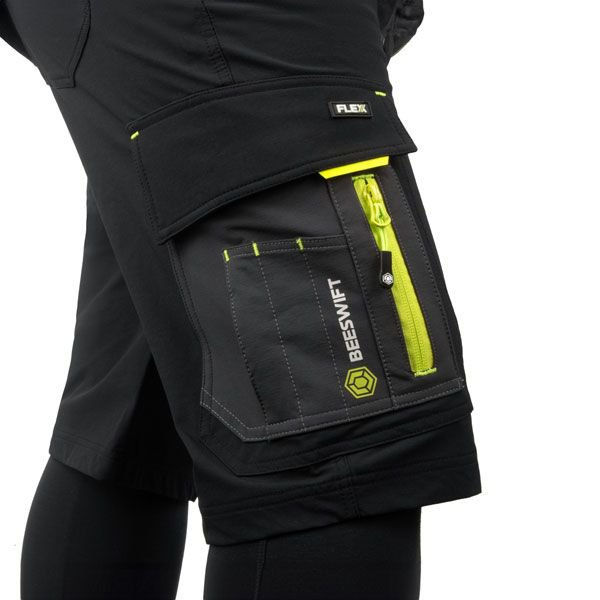 Thumbnail: Beeswift Flex Workwear Shorts Black/ Grey 28