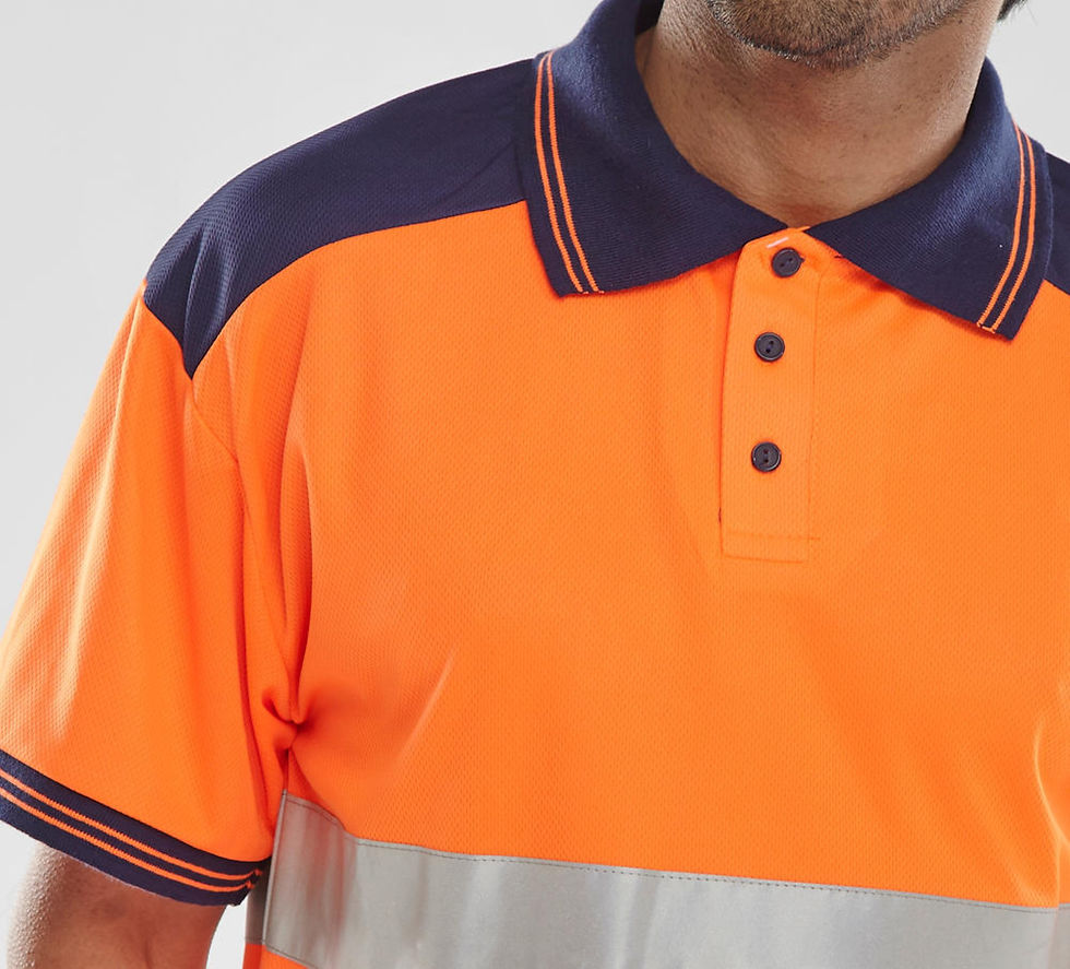Thumbnail: Beeswift Hi-Vis Polo Shirt Two Tone Orange/Navy 2XL