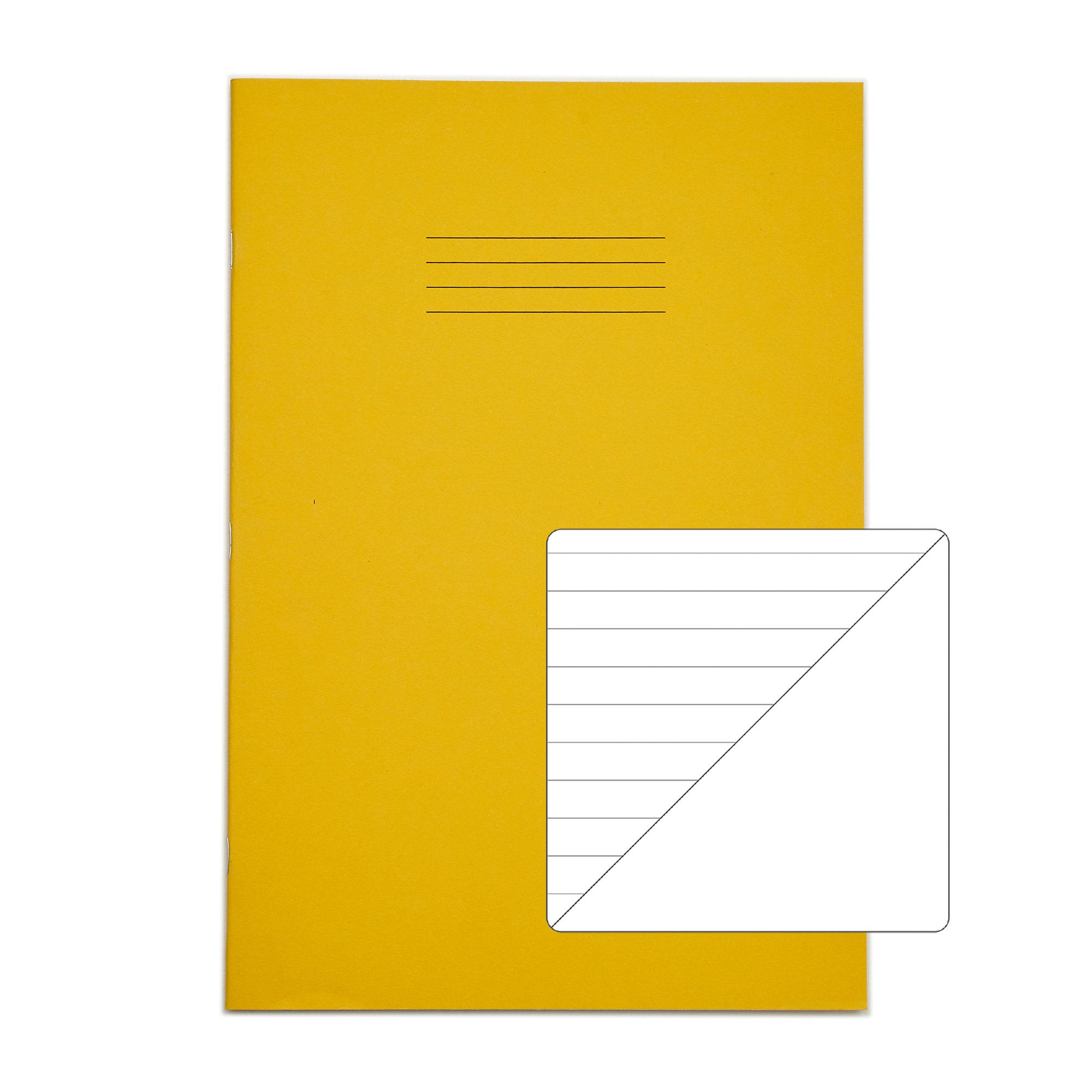 RHINO A4 Exercise Book 64 Page Yellow F8/B (x10)