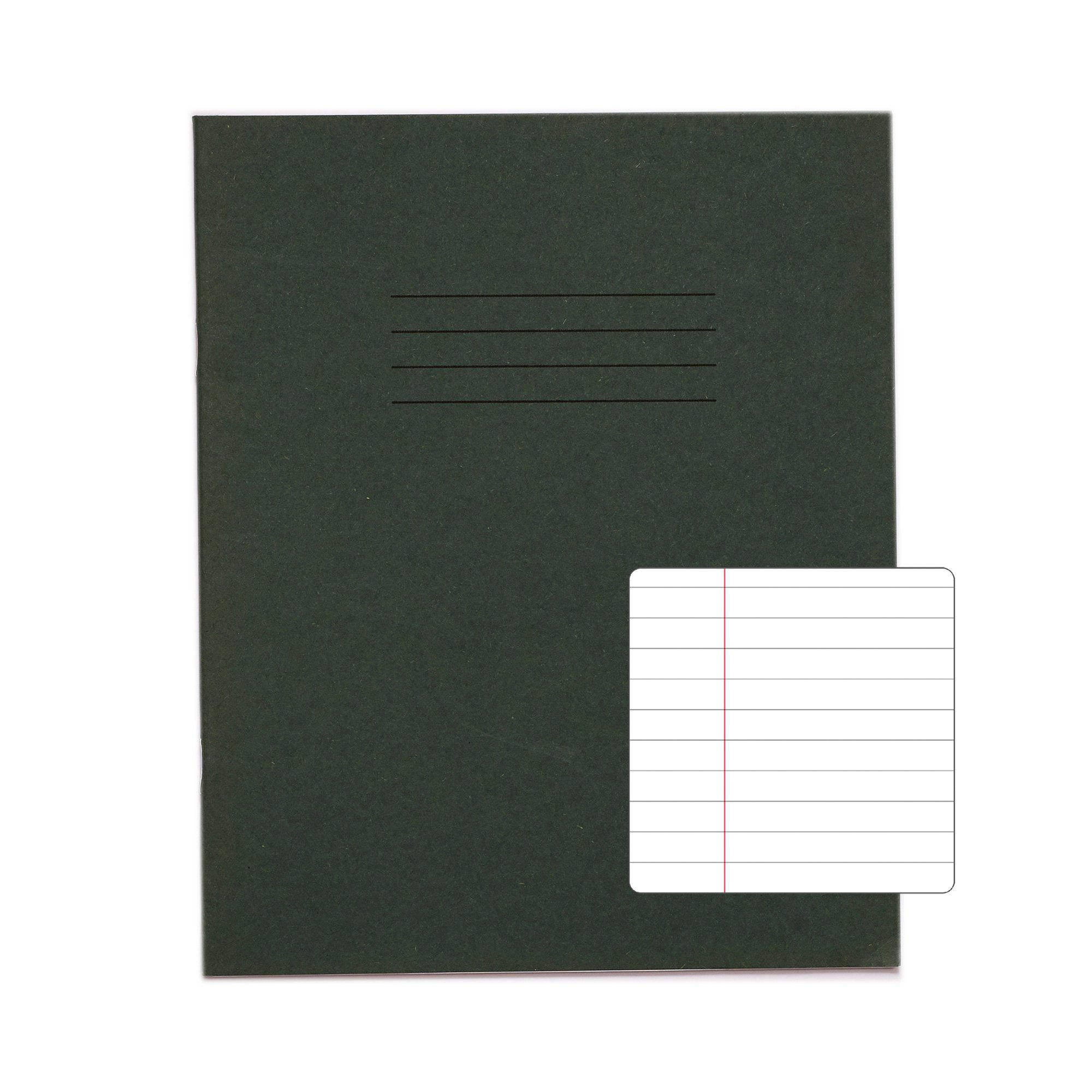 RHINO 8 x 6.5 Exercise Book 48 Page Dark Green F8M (x10)