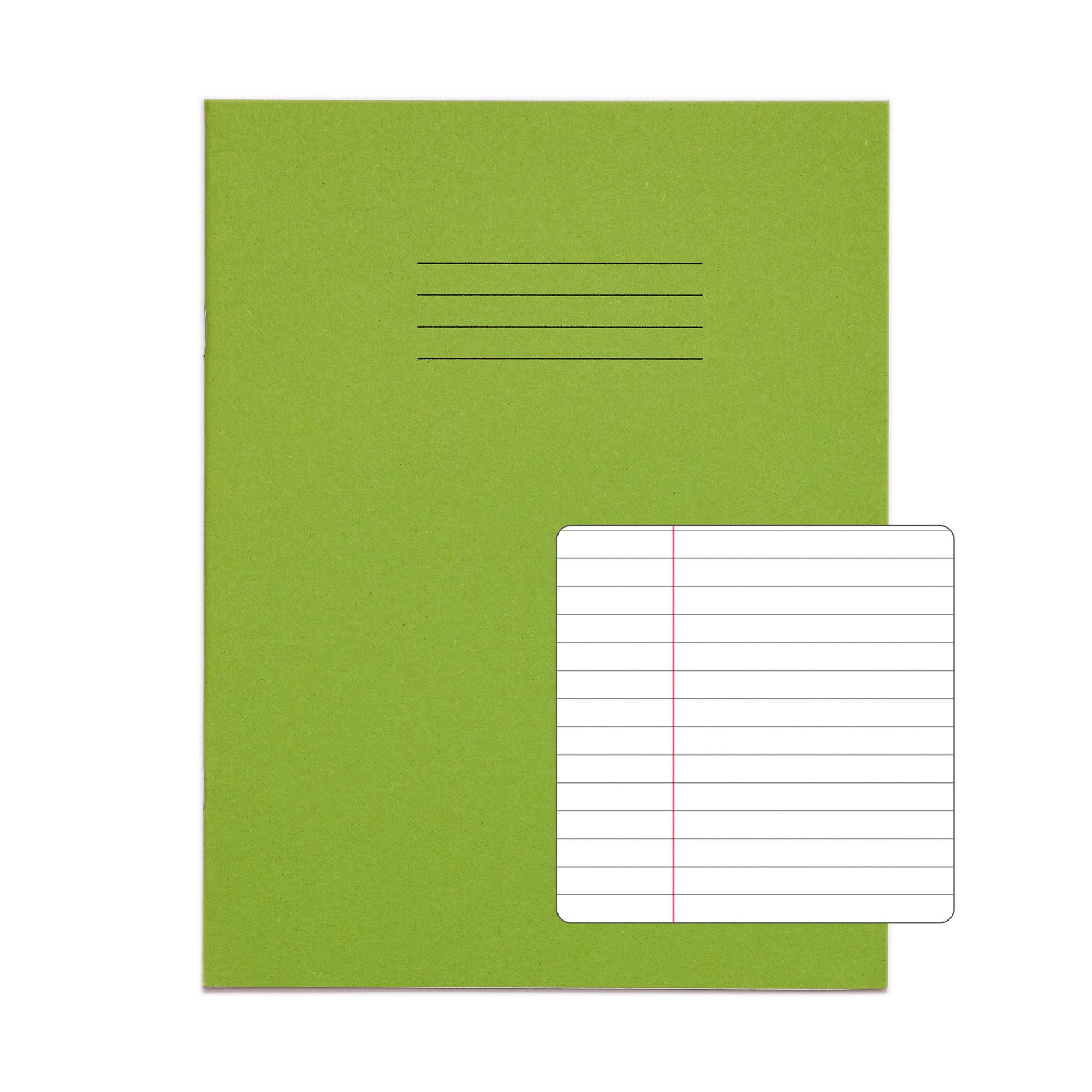 RHINO 9 x 7 Exercise Book 80 Page Light Green F6M (x10)