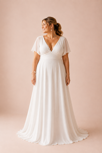 Robe de mariée curvy fluide