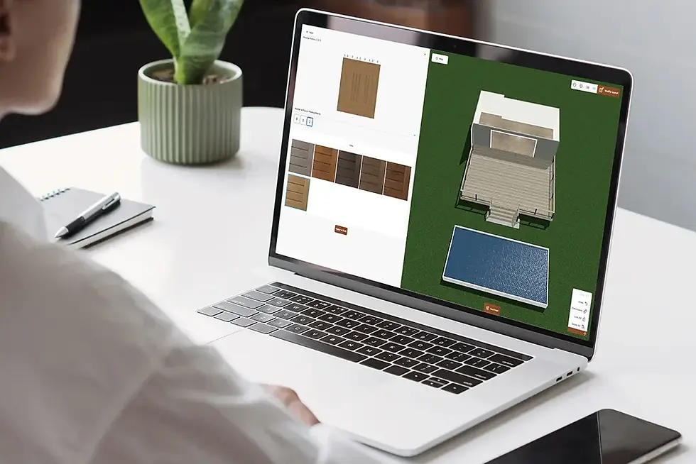 Taylor Exteriors & Construction digital deck design mockup on computer Des Moines Iowa