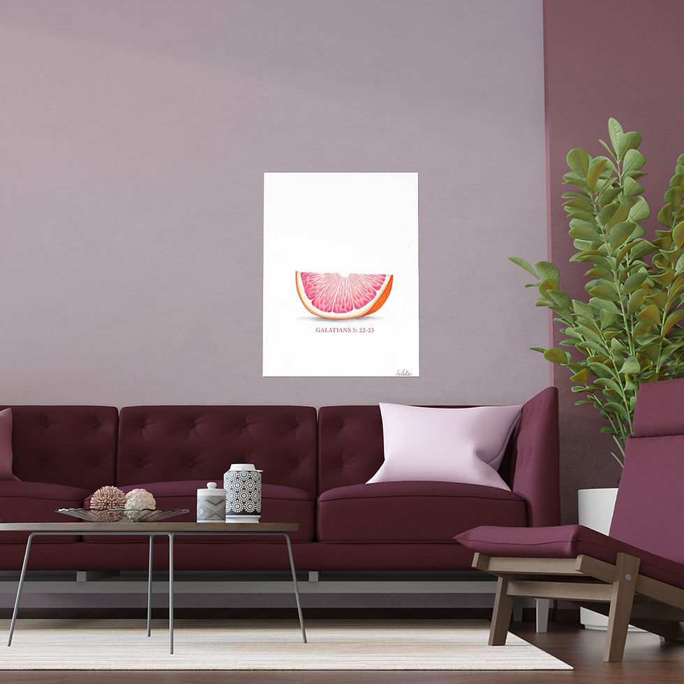Thumbnail: Blood orange Fruits of the spirit 4/5 pencil drawing PRINT