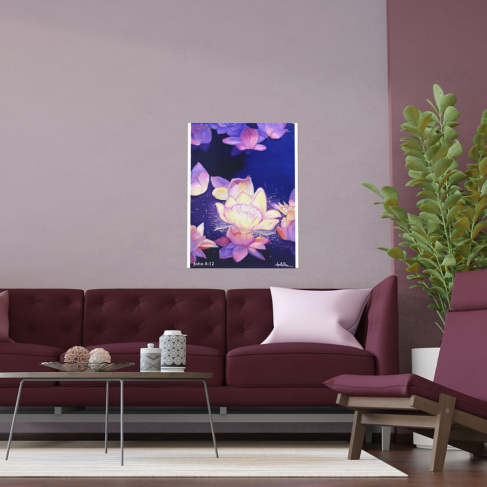 Thumbnail: 'Light of the world' PORTRAIT John 8:12 PRINT A4, A3, A2, A1